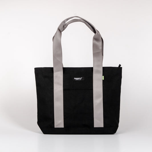 Tactical Tote In Og Black Canvas & Grey Seat Belts