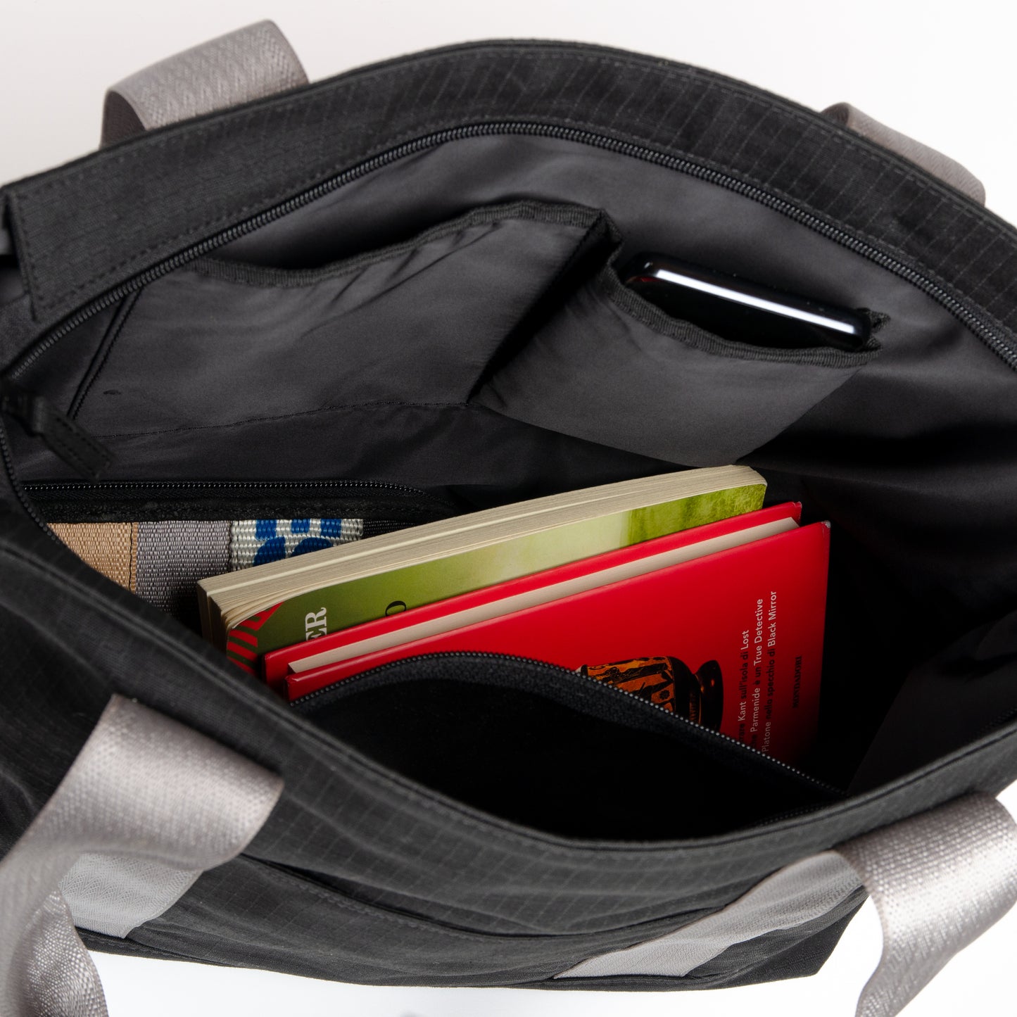 Tactical Tote In Og Black Canvas & Grey Seat Belts