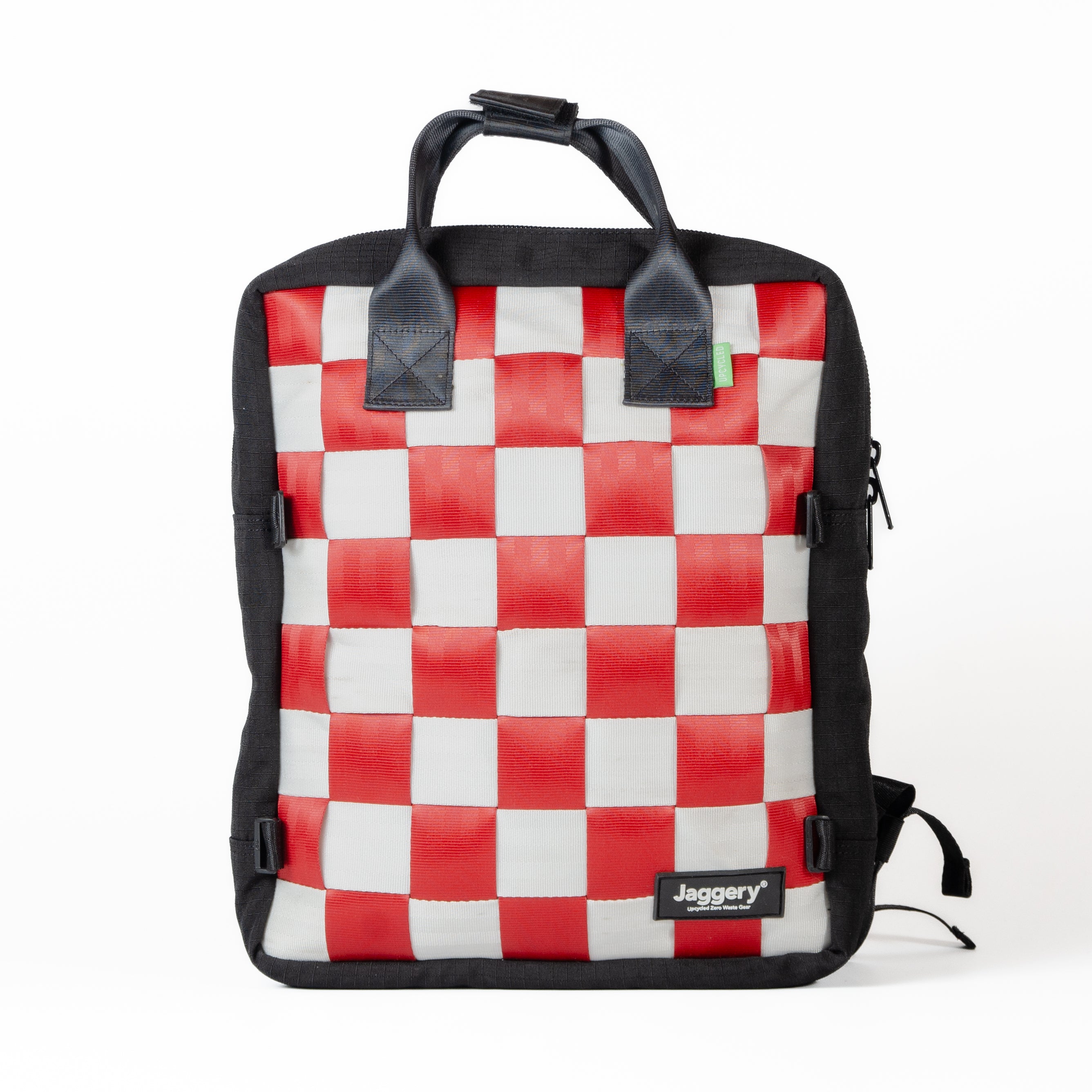 Arrive Checkmate Backpack In Red And White With Black Canvas – Jaggery
