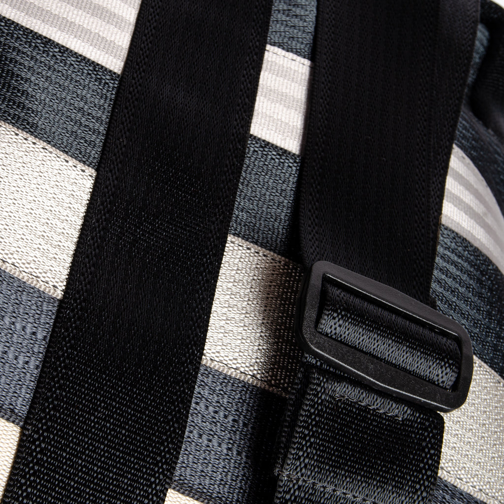 Small Trip Backpack In Black And Grey Car Seatbelt